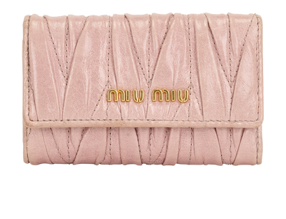 Miu Miu Matelassé Key Case, &pound;80, Accessories, Pink, Leather, Front view